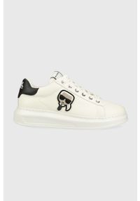 Karl Lagerfeld sneakersy KAPRI MENS kolor biały. Nosek buta: okrągły. Zapięcie: sznurówki. Kolor: biały. Materiał: guma, materiał