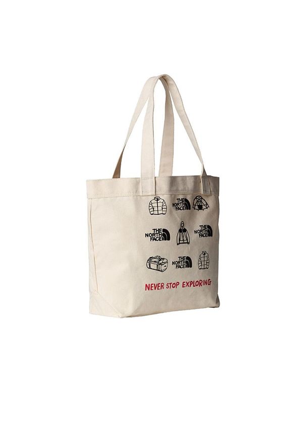 Torba The North Face Cotton Tote 0A3VWQBUO1 - beżowa. Kolor: beżowy. Materiał: bawełna. Wzór: aplikacja