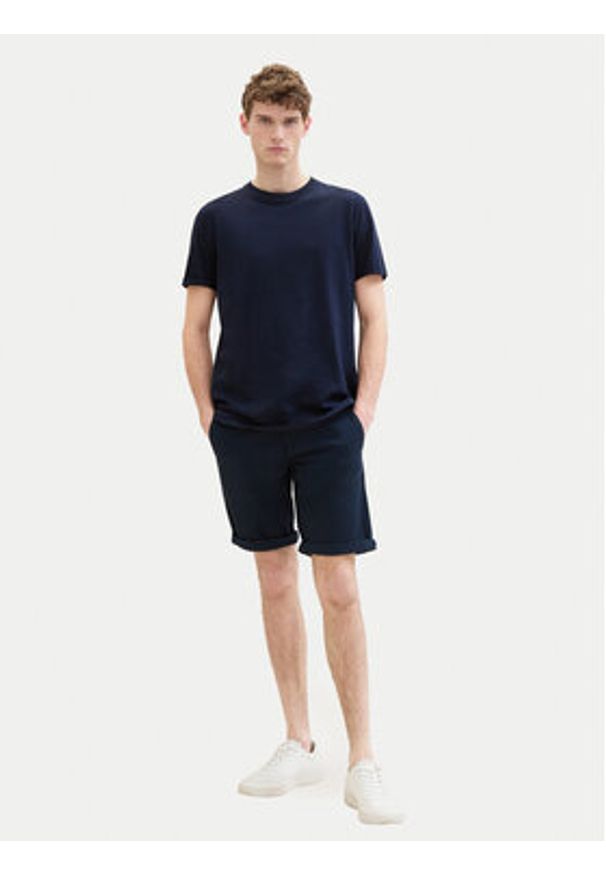 Tom Tailor Szorty materiałowe 1040227 Granatowy Slim Fit. Kolor: niebieski. Materiał: bawełna