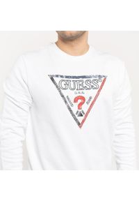 Bluza męska Guess Lenox CN Fleece (M1RQ57KAIJ1-TWHT). Kolor: biały. Materiał: materiał, denim, jeans. Sezon: lato. Styl: młodzieżowy