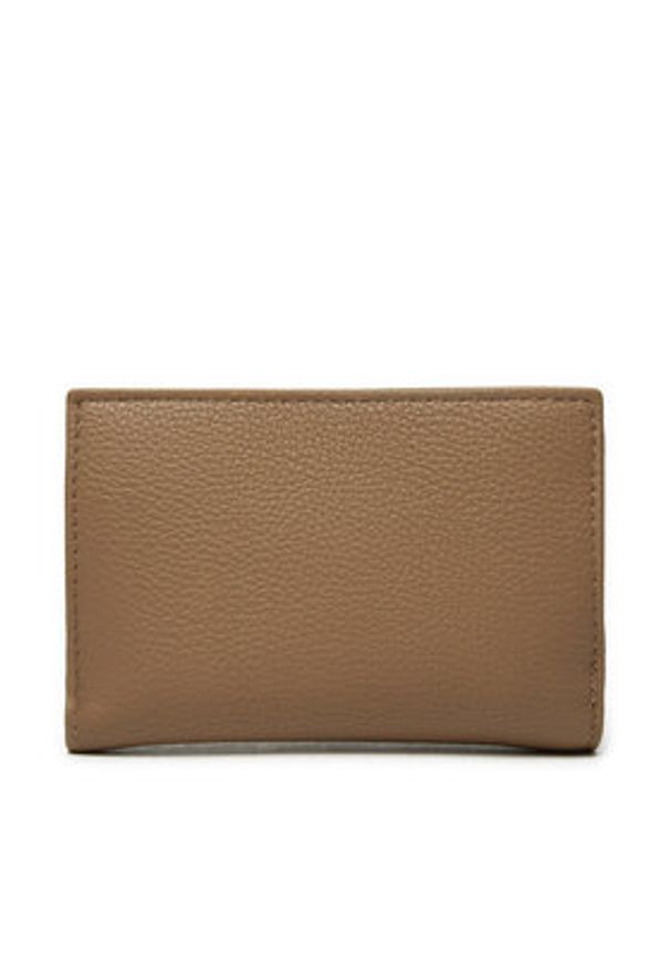 Calvin Klein Mały Portfel Damski Ck Plaque Small Trifold W/Zip K60K612834 Szary. Kolor: szary. Materiał: skóra