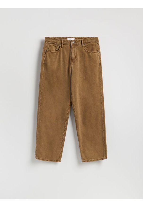 Reserved - Jeansy loose fit - brązowy. Kolor: brązowy