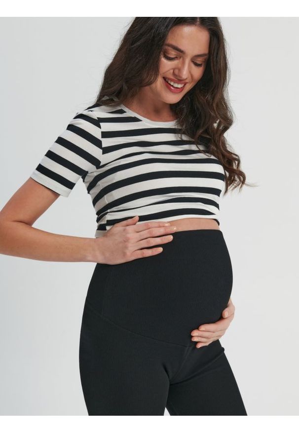 Sinsay - Kolarki MAMA - czarny. Kolor: czarny. Materiał: prążkowany, materiał