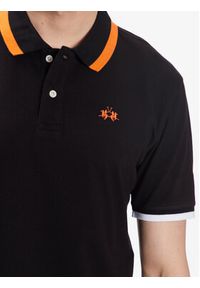 La Martina Polo VMP006 PK001 Czarny Slim Fit. Typ kołnierza: polo. Kolor: czarny. Materiał: bawełna #5