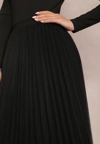 Renee - Czarna Spódnica Voloelle. Kolor: czarny. Materiał: dzianina. Styl: klasyczny, elegancki, glamour
