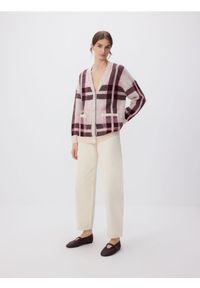 Reserved - Rozpinany kardigan - wielobarwny. Materiał: dzianina, wełna