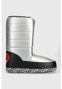 Love Moschino śniegowce kolor srebrny JA24162G1HIT590B. Nosek buta: okrągły. Kolor: srebrny. Materiał: guma. Szerokość cholewki: normalna #1