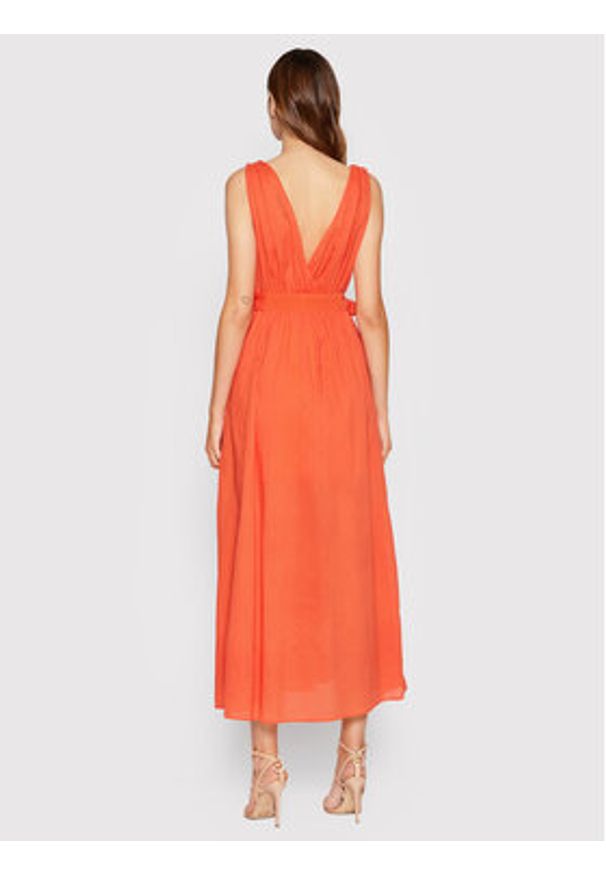 Marella Sukienka letnia Baita 32214622 Pomarańczowy Relaxed Fit. Kolor: pomarańczowy. Materiał: bawełna. Sezon: lato