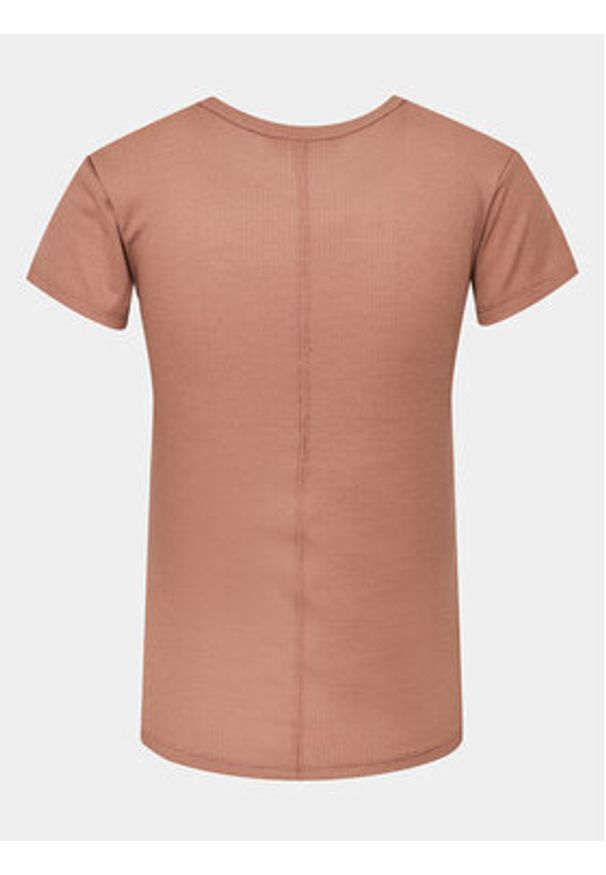 Hunkemöller Koszulka piżamowa Henley 203153 Brązowy Regular Fit. Kolor: brązowy. Materiał: wiskoza