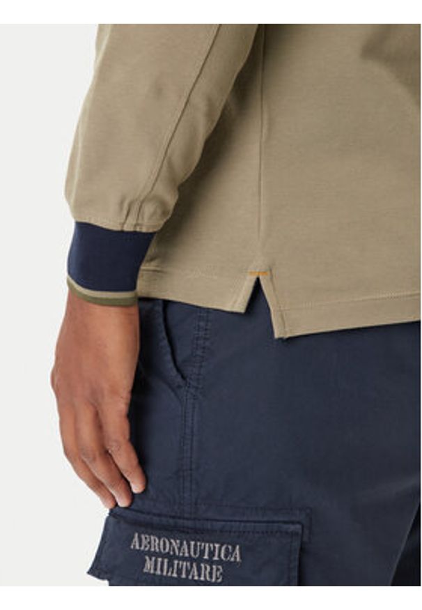 Aeronautica Militare Polo 252PO1896UP00173 Khaki Regular Fit. Typ kołnierza: polo. Kolor: brązowy. Materiał: bawełna