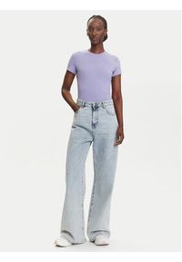 Tommy Jeans T-Shirt Linear DW0DW21164 Fioletowy Slim Fit. Kolor: fioletowy. Materiał: bawełna #3