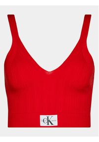 Calvin Klein Jeans Top Label J20J223152 Czerwony Slim Fit. Kolor: czerwony. Materiał: lyocell #5