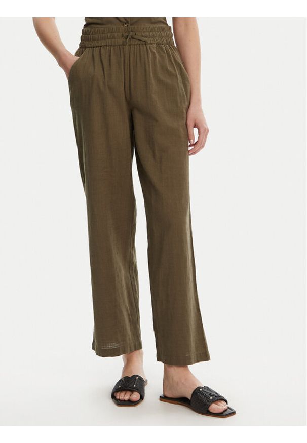 Vero Moda Spodnie materiałowe Caia 10333796 Zielony Wide Leg. Kolor: zielony. Materiał: bawełna