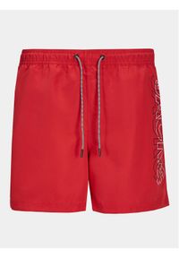 Jack&Jones Junior Szorty kąpielowe Fiji 12253748 Czerwony Regular Fit. Kolor: czerwony. Materiał: syntetyk #1