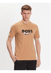 BOSS - Boss T-Shirt 50486205 Beżowy Regular Fit. Kolor: beżowy. Materiał: bawełna #1