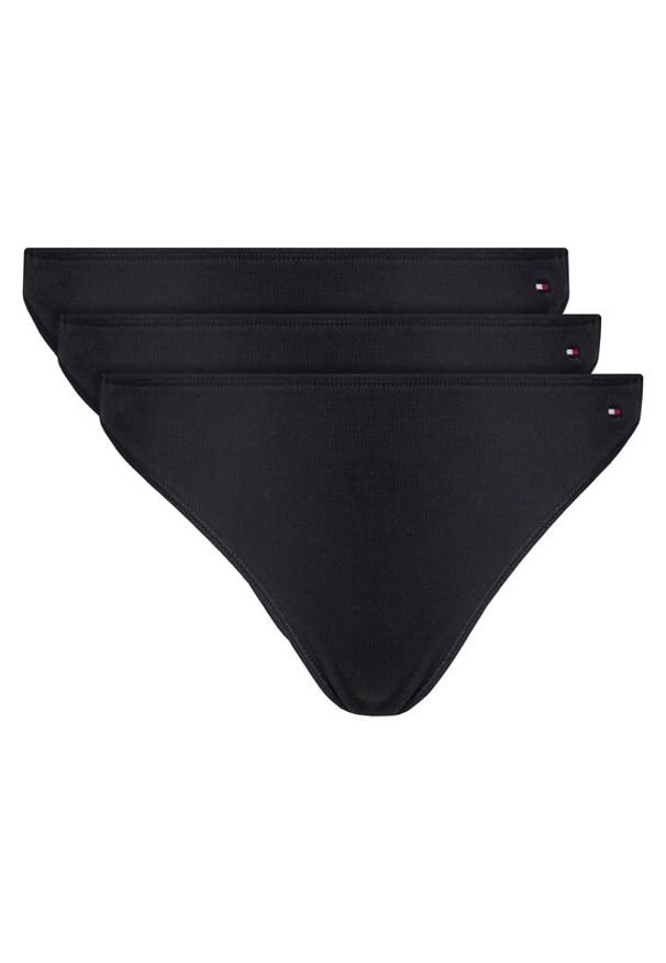 TOMMY HILFIGER - Tommy Hilfiger Komplet 3 par stringów UW0UW05752 Czarny. Kolor: czarny. Materiał: bawełna