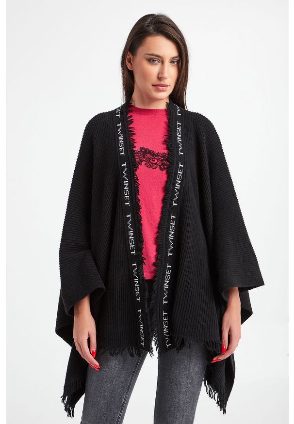 Twinset Milano - PONCZO TWINSET. Materiał: tkanina, wełna, prążkowany