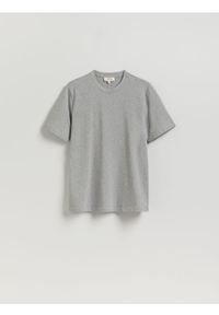 Reserved - Bawełniany t-shirt regular - szary. Kolor: szary. Materiał: bawełna