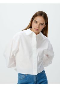 Reserved - Koszula z bawełną - biały. Kolor: biały. Materiał: bawełna. Długość: krótkie #1