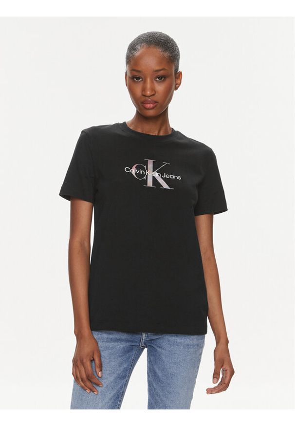 Calvin Klein Jeans T-Shirt Diffused Monologo J20J223264 Czarny Regular Fit. Kolor: czarny. Materiał: bawełna