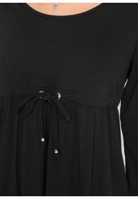 Sukienka shirtowa, rękawy 3/4 bonprix czarny. Kolor: czarny. Długość: maxi #6