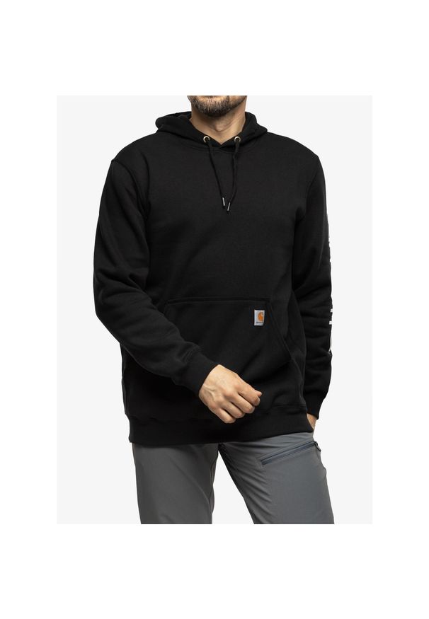 Bluza z kapturem męska Carhartt Sleeve Logo Hooded Sweatshirt. Typ kołnierza: kaptur. Kolor: czarny