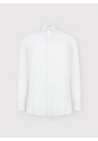 Pako Lorente - PAKO LORENTE - Biała koszula męska z długim rękawem. Kolor: biały. Materiał: bawełna, elastan. Długość rękawa: długi rękaw. Długość: długie
