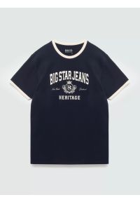 Big-Star - koszulka męska z kontrastowym nadrukiem granatowa berno 403. Kolor: niebieski. Materiał: bawełna, dzianina. Wzór: nadruk #5