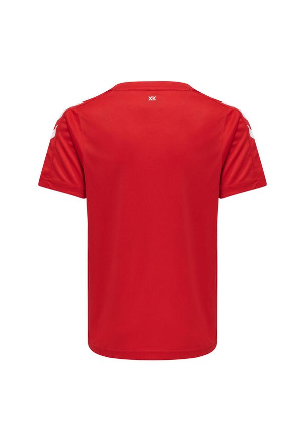 Koszulka dziecięca Hummel Striped. Kolor: różowy, czerwony, biały, wielokolorowy. Materiał: tkanina. Wzór: paski