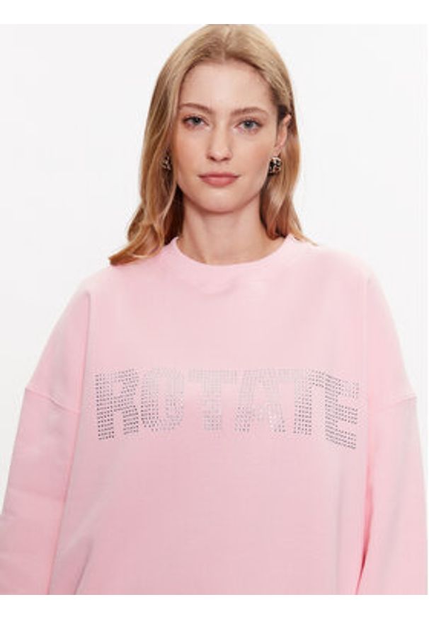 ROTATE Bluza Irisa 700187043 Różowy Regular Fit. Kolor: różowy. Materiał: bawełna