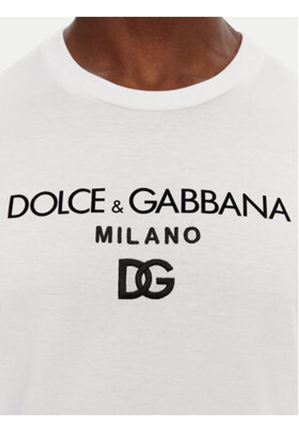 DOLCE & GABBANA - Dolce&Gabbana T-Shirt G8PD7Z G7B9X Biały Regular Fit. Kolor: biały. Materiał: bawełna
