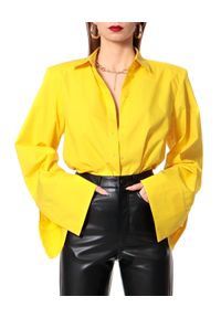 AGGI - Żółta koszula oversizeowa Sasha. Kolor: żółty. Materiał: bawełna