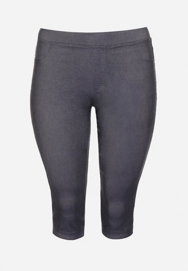 Born2be - Granatowe Spodnie z Bawełny o Kroju Capri Dolonissa. Okazja: na co dzień. Kolor: niebieski. Materiał: bawełna. Styl: młodzieżowy, elegancki, casual