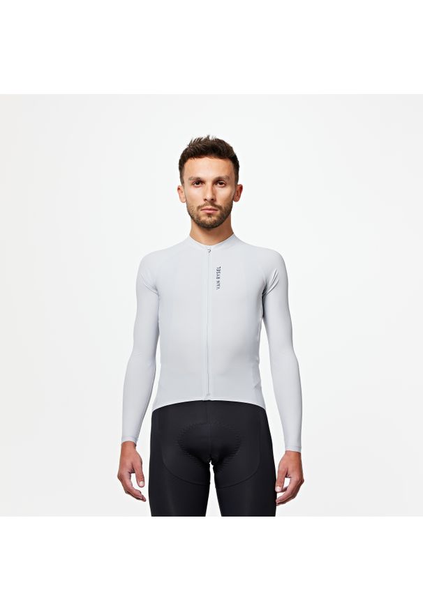 VAN RYSEL - Bluza rowerowa UV Van Rysel Racer Ultralight. Kolor: szary. Materiał: materiał. Długość rękawa: długi rękaw. Długość: długie. Sport: kolarstwo