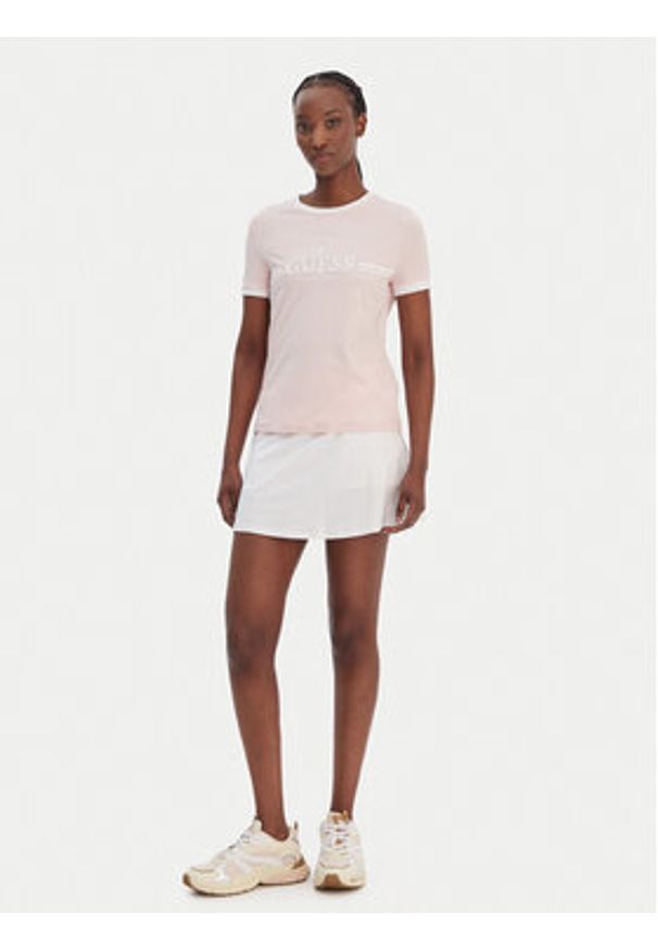 Guess T-Shirt V6GI08 K2975 Różowy Regular Fit. Kolor: różowy. Materiał: bawełna