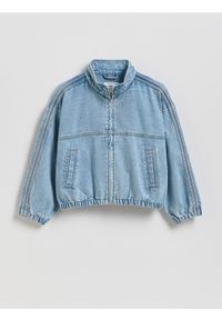 Reserved - Jeansowa kurtka ze stójką - niebieski. Kolor: niebieski #1