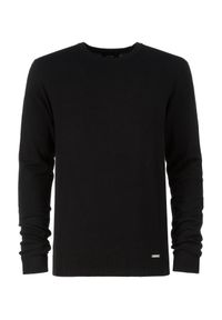Ochnik - Czarny sweter męski. Okazja: na co dzień. Kolor: czarny. Materiał: materiał. Długość: długie. Styl: casual #3