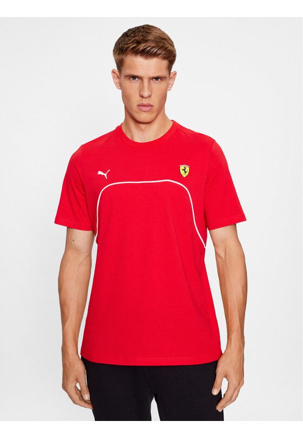 Puma T-Shirt Ferrari Race 620946 Czerwony Regular Fit. Kolor: czerwony. Materiał: bawełna