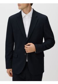 Reserved - Marynarka slim fit z wiskozą - granatowy. Kolor: niebieski. Materiał: wiskoza #1