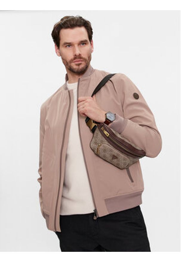 Guess Saszetka nerka Vezzola Smart Mini Bags HMEVZL P3231 Beżowy. Kolor: beżowy. Materiał: skóra