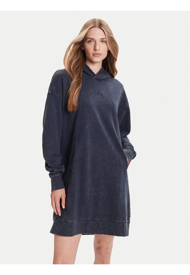 G-Star RAW - G-Star Raw Sukienka dzianinowa D27165-D969 Niebieski Relaxed Fit. Kolor: niebieski. Materiał: bawełna