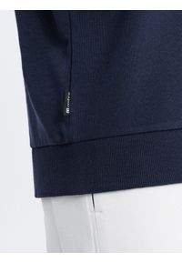 Ombre Clothing - Bluza męska z lampasem - granatowa V1 B1279 - XXL. Kolor: niebieski. Materiał: materiał, bawełna, poliester #4