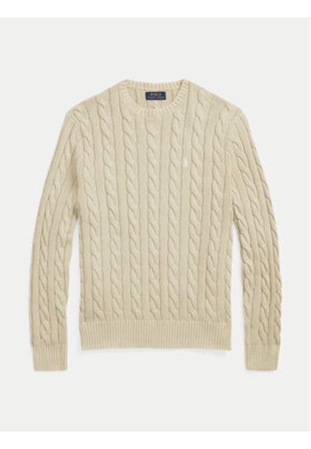 Polo Ralph Lauren Sweter 710965867001 Beżowy Regular Fit. Typ kołnierza: polo. Kolor: beżowy. Materiał: bawełna