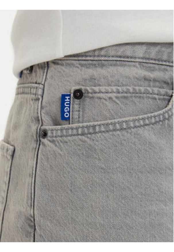 Hugo - HUGO Szorty jeansowe Skate 50561704 Szary Straight Fit. Kolor: szary. Materiał: bawełna