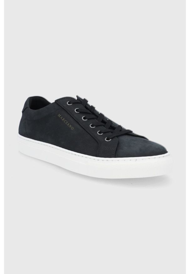 Marciano Guess Buty skórzane kolor czarny. Nosek buta: okrągły. Zapięcie: sznurówki. Kolor: czarny. Materiał: skóra