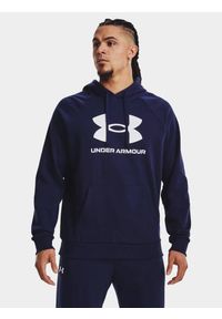 Under Armour - Bluza fitness męska UNDER ARMOUR Rival Fleece Logo Hoodie z kapturem. Typ kołnierza: kaptur. Kolor: niebieski. Sport: fitness #2