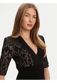 Marciano Guess Sukienka dzianinowa 5YGK20 5877Z Czarny Slim Fit. Kolor: czarny. Materiał: wiskoza