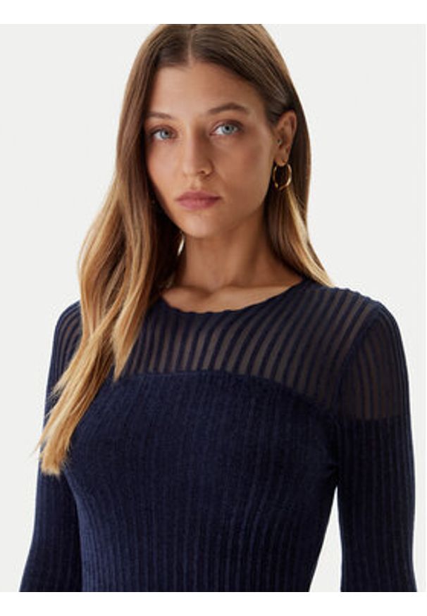 Guess Sukienka dzianinowa W5BK63 Z0890 Granatowy Slim Fit. Kolor: niebieski. Materiał: syntetyk