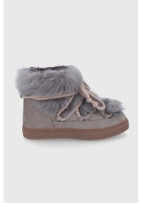 Inuikii - Śniegowce zamszowe. Nosek buta: okrągły. Zapięcie: sznurówki. Kolor: beżowy. Materiał: zamsz