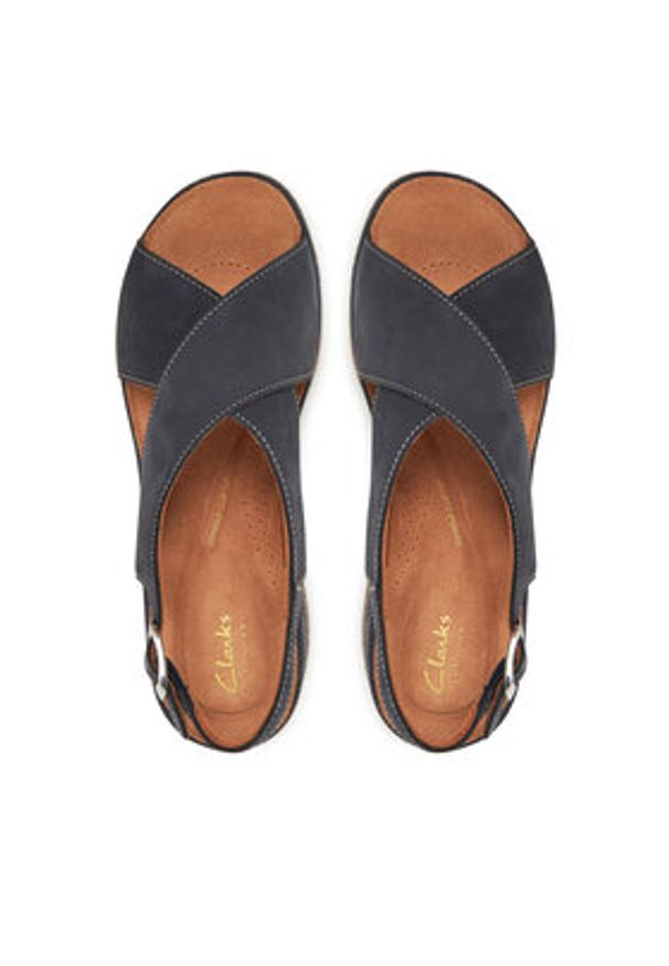 Clarks Sandały Kassanda Step 26181440 Granatowy. Kolor: niebieski. Materiał: skóra, nubuk